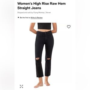 Vervet women's high rise raw hem straight jeans